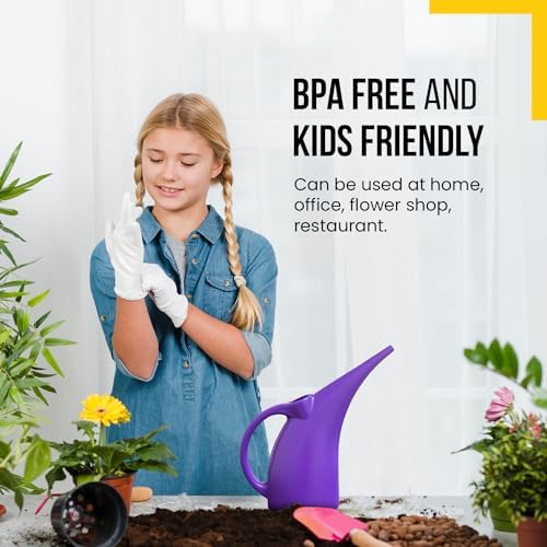KP Kool Products Watering Can 1/2 Gallon - Small Watering Can for Indoor Plants - Outdoor Watering Can - Purple Plant Waterer - Plastic Watering Can for Garden - 1 Pack - Image 6