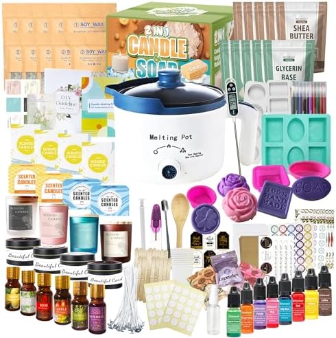 PIUH Deluxe 2-in-1 Candle & Soap Making Supplies Kit with Melter for Adults by PIUH
