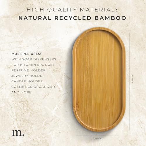 MaisoNovo Bamboo Soap Tray | Wooden Bathroom Soap Dispenser for CounterTop - Image 3
