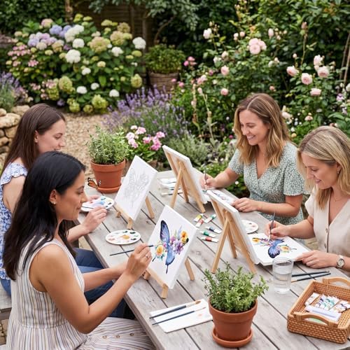 Marspark 12 Set Butterfly Pre Drawn Canvas Pre Printed Canvas Set - Image 6