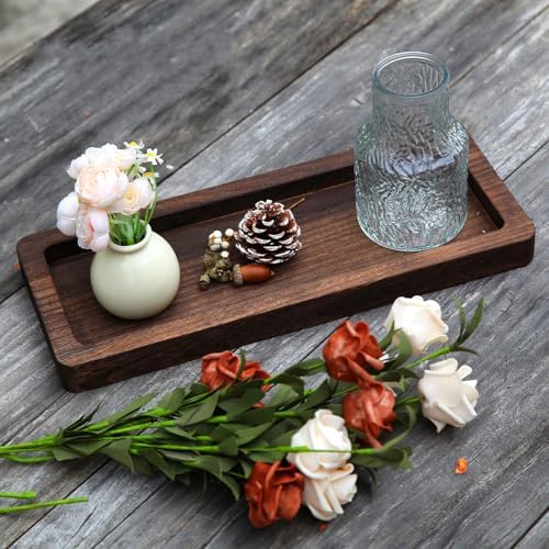 Hatway Long Wood Tray for Home Decor and Coffee Table Tray by HighQualityWeddingSupplies