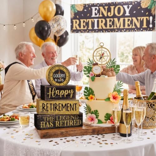 Moucuny 4 Pcs Retirement Party Decorations Happy Retirement Table Decor - Image 6