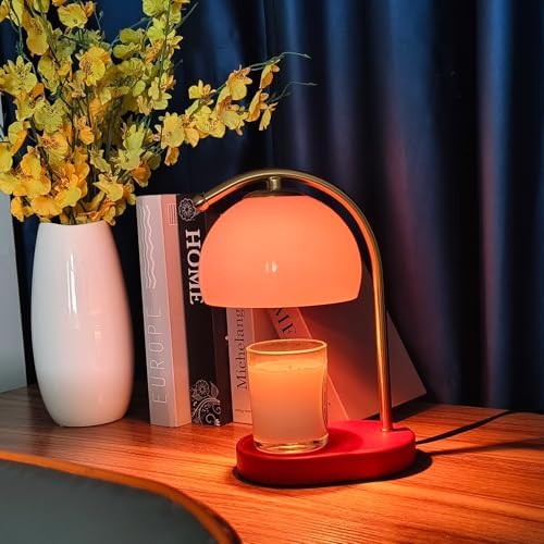 FCTWAKS Mid Century Pink Glass Candle Warmer Lamp with Timer & Dimmer, Mothers Day Birthday Gifts for Women Mom, House Warming Gifts New Home, Wax Warmer Lamp for Bedroom Decor with 2 Bulbs - Image 5