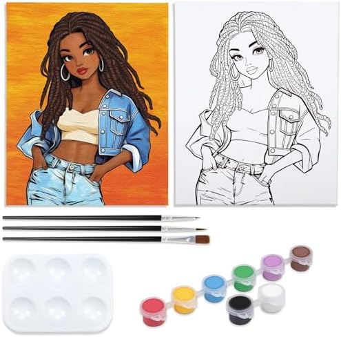 Nuberlic Sip and Paint Kits Pre Drawn Canvas to Paint for Adults, 8x10 by Nuberlic