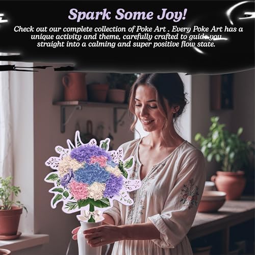Unwynd Poke Art Hydrangea Flower Bouquet Kit for Adults, Women and Teens - Image 3