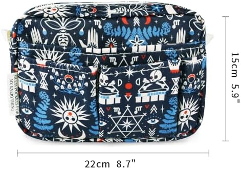 Multiple Pockets Portfolio Organizer with Zipper,Makeup Bag Pencil Pouch - Image 2