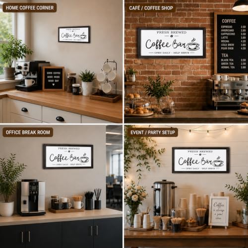 Minimalist Coffee Bar Wooden Sign, Modern Coffees Station Decor for Kitchen Counter, Small Coffee Bar Plaque for Home, Shelf and Countertop Decoration -A01 - Image 5