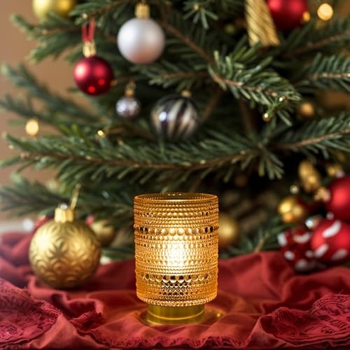 Battery Operated Lamp with Auto-Off Timer, Cordless Table Night Light for Bedroom & Entryway, Portable LED Lamp for Home, Outdoor, Camping No Battery Included (Pearl Design-Amber) - Image 5
