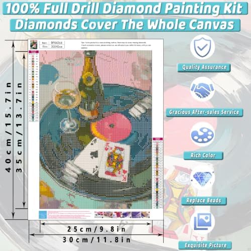 Pink Poker Diamond Art Kits for Adults Diamond Painting Kit for Beginner - Image 4