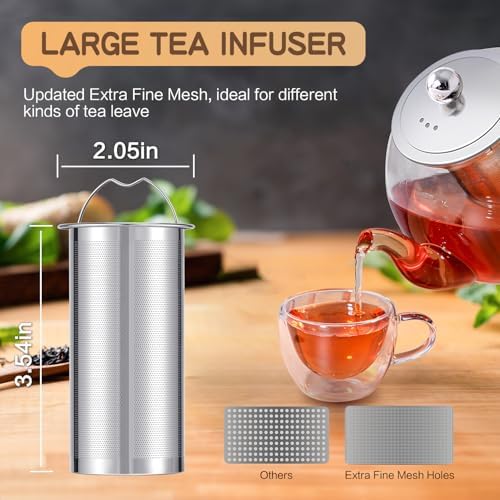 Glass Teapot, Zpose 40oz/1200ml Tea Pot with Removable Stainless Steel Infuser, Clear Glass Tea Kettle with Scale Line, Stovetop Safe Teapot for Blooming Tea & Loose Leaf Tea, Gift Box for Tea Maker - Image 3