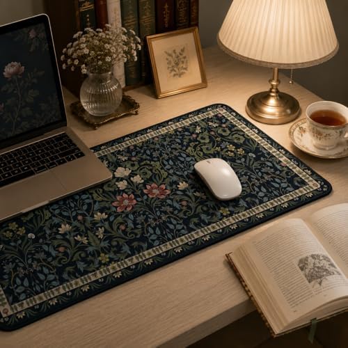 William Morris Inspired Desk Mat, 35.4 x 15.7 Inch XXL Mouse Pad - Image 7