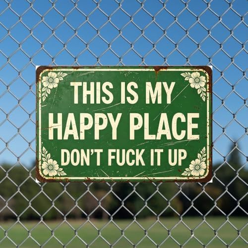Vintage Happy Place Metal Sign,Retro Funny Home Tin Sign,Wall Aesthetics for Bar Pub Club Cafe Living Room Kitchen Restaurant Shop Office,8x12 Inches (Happy Place-06) - Image 3