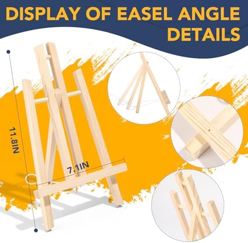 AROIC 208 Pcs Easel Sets with 16 Easels, 160 Brushes, 16 Canvas, 16 Palette - Image 4
