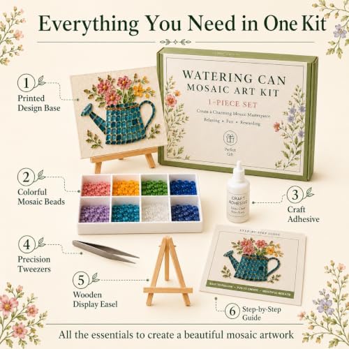 Mosaic Art Kit for Adults, DIY Garden Craft with Beads，Hummingbird - Image 3