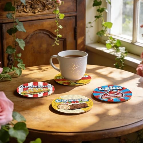 Leatrice Small Diamond Art Coasters Set Diamond Painting Kits for Adults - Image 5