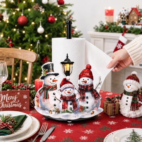 Christmas Snowman Paper Towel Holder, Christmas Kitchen Countertop Decor, Winter Snowman Paper Towel Holder, Paper Towel Stand for Dining Table, Xmas Housewarming Birthday Gift for Women Mom - Image 6