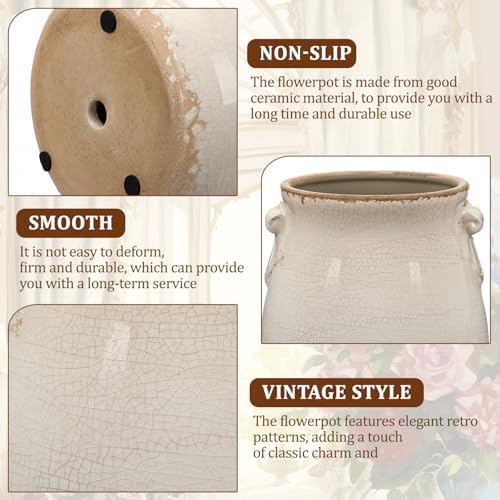 Ceramic Scroll Planter 6.5 Inch, Pure White - Image 3