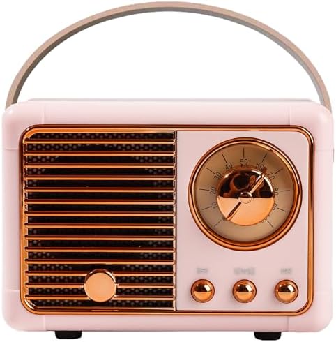 Retro Bluetooth Speaker, Vintage Style Mini Portable Wireless Speaker,4 inch speaker, Cute Small Desk Office Decor with Classic Look, Compact Sound for Party Kitchen Bedroom Home Travel Outdoor Use by Unknown