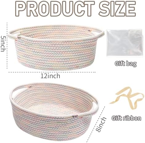 JMvicyroam Small Woven Basket, Empty Gift Basket, Colorful/1 Pack - Image 2