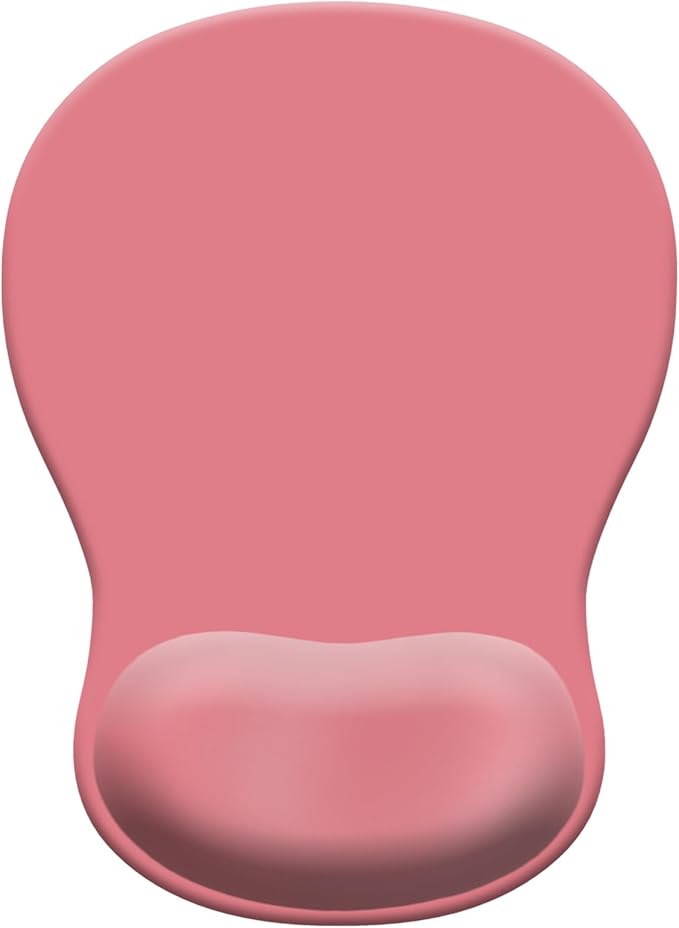 Gel Mouse Pad with Wrist Rest, Ergonomic Concave Wrist Support Mousepad with Non-Slip PU Base & Smooth Surface Comfortable Desk Accessories Mat for Office, Home Gaming and Study (10 Peach Pink)