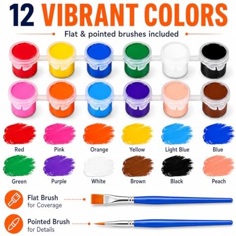 8 Pack 8 x 10 Inch Canvas Boards for Painting, Art Canvas Bulk for Drawing with Paint Brushes & 12 Colors Acrylic Paint, Mini Painting Canvas with Easel Set, Painting Kits for Adults Party Supplies - Image 4