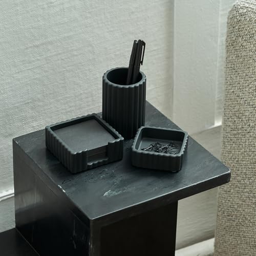 Modern Aesthetic Desk Accessories Set of 3 - Stylish Concrete Organizers - Image 6