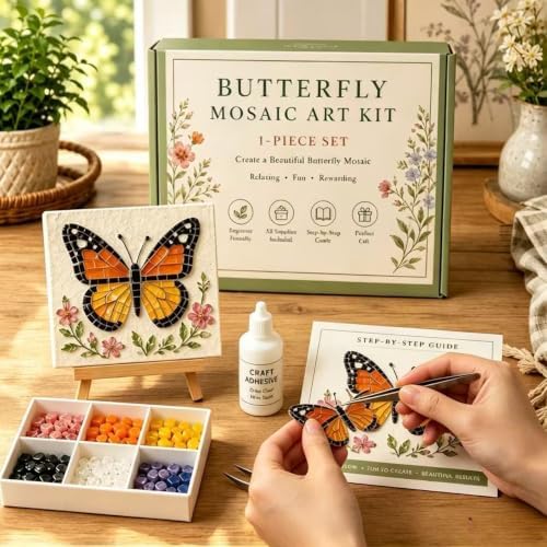 LWLQCZJ Sea Glass Art Kit - DIY Fun Craft Kit for Adults, Beginner Friendly (Butterfly) - Image 3