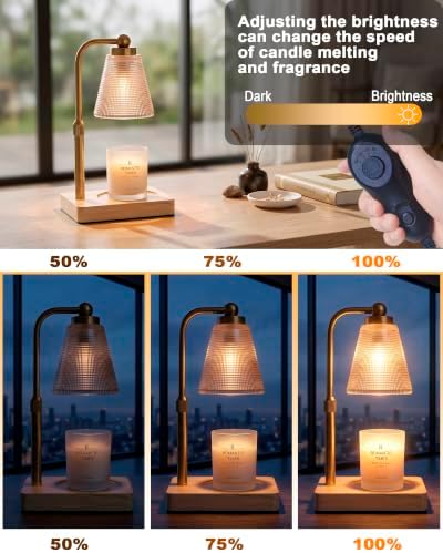 Candle Warmer Lamp with Timer, Dimmable, Adjustable Height, Square - Image 3