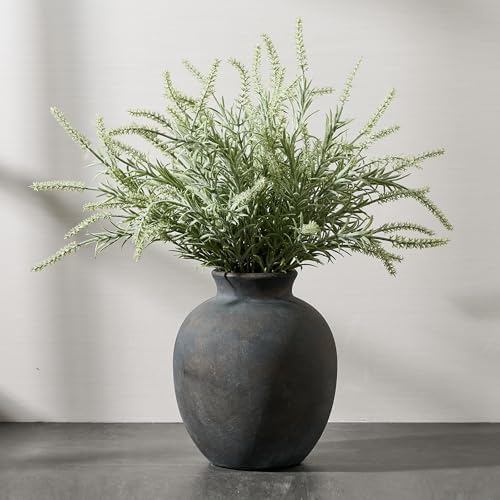 SIDUCAL Ceramic Decorative Flower Vase | 7.48 Inch Pottery Rustic Farmhouse Boho Vase for Home Decor, Table, Living Room, Bathroom, Coffee Desk, Shelf, Mantel Decoration, Wedding, Bronze - Image 5