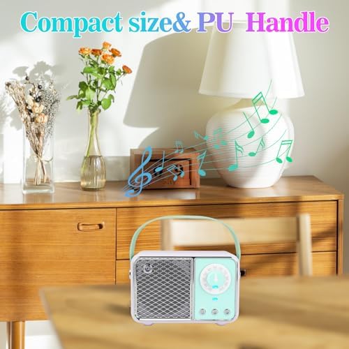 Dosmix Retro Bluetooth Speaker,Vintage Decor,Wireless Cyan Green - Image 5