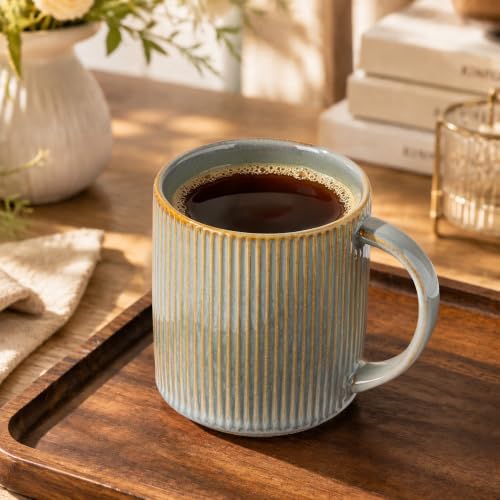 theterra Ceramic Coffee Mugs Set of 4, 14.2 oz Coffee Cups with Handle - Image 7