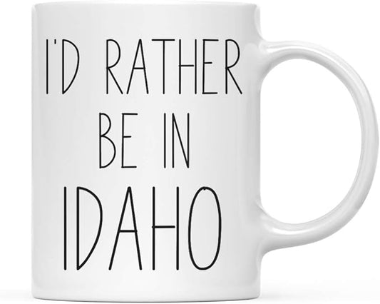 Andaz Press U.S. State 11oz. Coffee Mug Gift, I'd Rather Be in Idaho, 1-Pack, Long Distance College Going Away Study Abroad Birthday Christmas Gifts