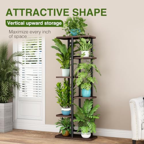 LINZINAR Plant Stand Indoor 6 Tier Metal Corner Tall Flower Shelf - Image 2