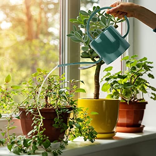 Indoor Watering Can for Houseplants - Long Spout Metal Watering Can for Indoor Plants,Succulents or Outdoor Garden Flower, 1.3L / 40 oz Green - Image 4