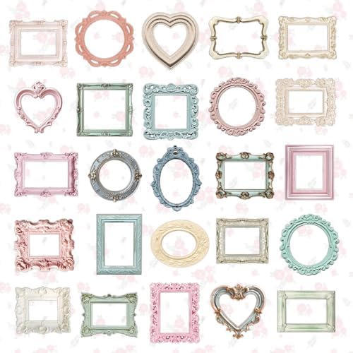 100 Pcs Vintage Frame Decorative Stickers - Scrapbooking Supplies for Planners, Wedding Albums, Junk Journals & Crafts (Color-1) - Image 6