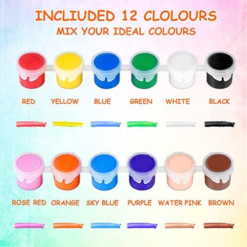 2 Pack Mini Acrylic Paint Set,12 Colors Acrylic Paints Strips for Adults Craft Paint,28 PCS Painting Kit Container Strips Storage, Perfect for Home Birthday Party Favors…… - Image 3