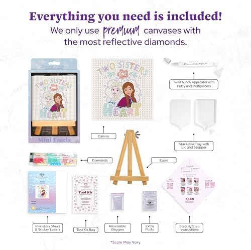 DIAMOND ART CLUB Mini Easels - Two Sisters One Heart Diamond Art Kits - Image 3