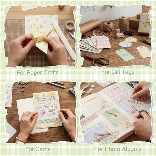 BESARME Scrapbook Paper, 60 Sheets, Double-Sided Floral, 5.5 x 8.3 in - Image 6