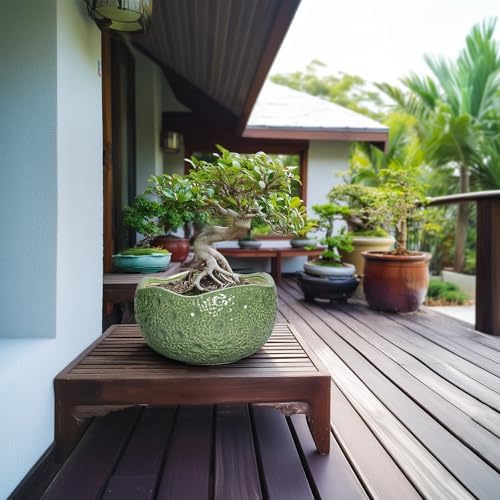 Ceramic Pots for Plants, 10 Inch Plant Pot for Indoor, Green - Image 3