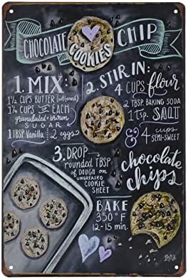 Food Vintage Tin Sign - Chocolate Chip Cookies Retro Metel Sign - Wall Decor wall sign for Kitchen Bakery Cafe Restaurant by TREEPERI