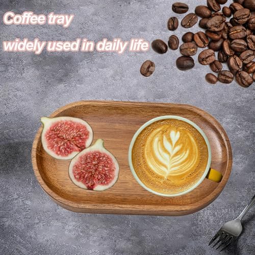 Small Wooden Tray, Oval Wood Serving Trays, Acacia Wood Platter for Coffee Tables, Dessert, Snack, Fruit, Bathroom Tray Charcuterie Board for Home Decor (S) - Image 7