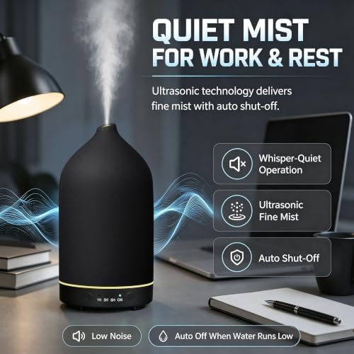 Gooamp 200ML Ceramic Essential Oil Diffuser for Home, Stone Diffuser - Image 5