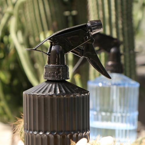 OFFIDIX Glass Spray Bottle, Pressure Watering Can, Indoor Plant Mister, Adjustable Nozzle Watering Glass 0.45L/15.22oz Spray Bottle for Garden Plants Cleaning Solutions (Black) - Image 6