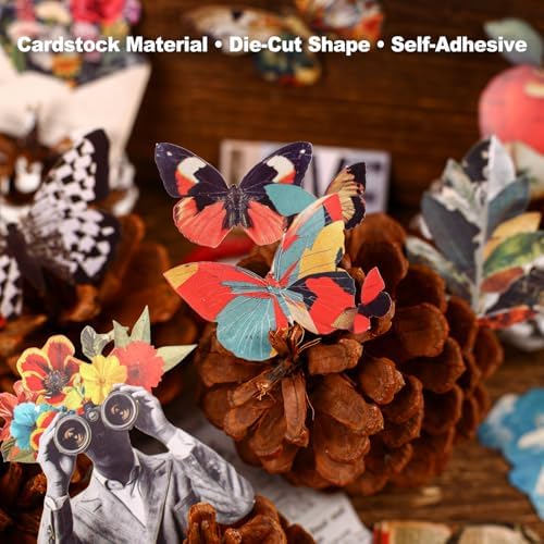 60 Pcs Vintage Collage Cardstock Stickers for Scrapbooking - Image 3