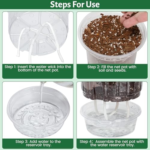Bluepro Self Watering Pots for Indoor Plants, 6.5 Inch, 12-Pack - Image 3
