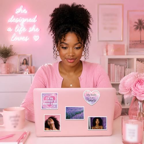 Purple Vision Board Supplies - 50 Pcs Aesthetic Black Girl Stickers - Image 3