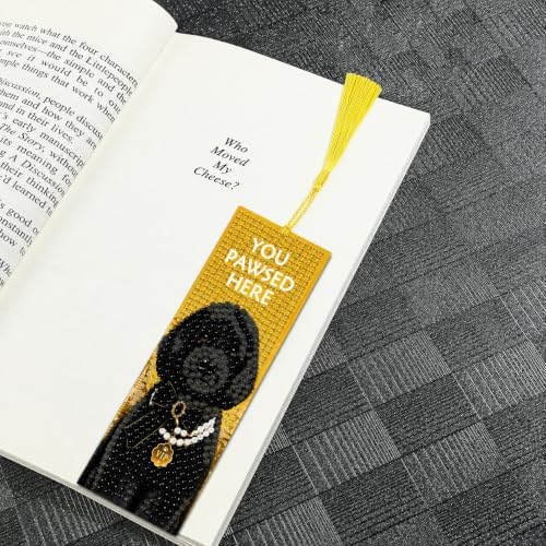 Puraikcmi 6 PCS 5D DIY Diamond Art Bookmarks Kit Diamond Paintings Bookmarks Kits with Tassels Acrylic, Rhinestone Crafts Gift Set for Book Lovers Beginners & Adults (Dogs) - Image 5