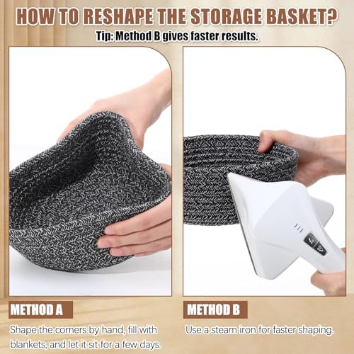 Yinkin 12 Pack Small Storage Basket Cute Natural Cotton Rope Woven Basket Tiny Boho Decorative Toy Storage Bin Gift Baskets for Home Organizing, Closet, Shelf, Nursery, Bathroom(Round,White Grey) - Image 3
