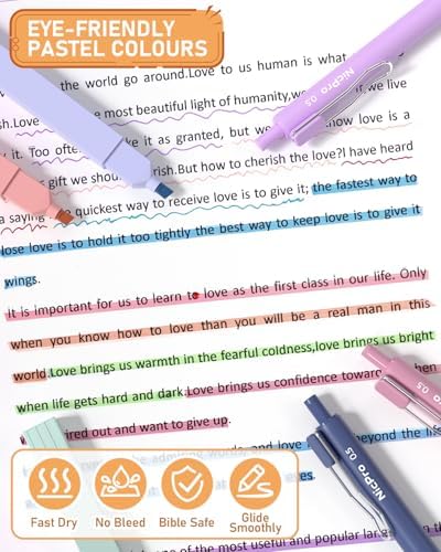 Nicpro Aesthetic Highlighters and Gel Pen set with Case, 33PCS - Image 5