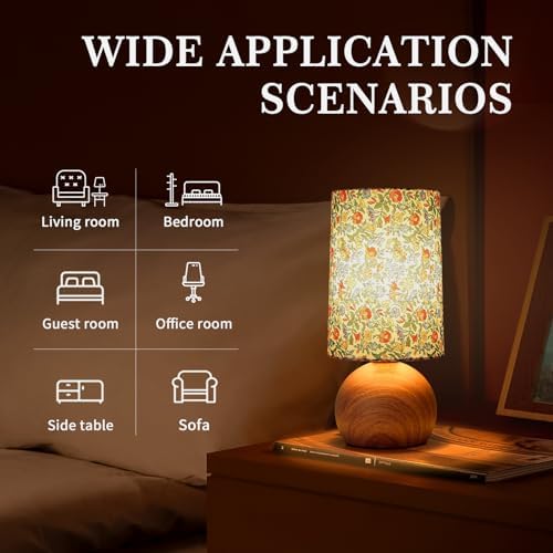 Ziqqeelam Flowers Cute Small Table Lamp, Boho Floral Table Lamps for Bedroom, Bedside Small Table Lamp for Small Space, Farmhouse Mini Table Lamp with Flowers Shape for Bedroom, Living Room, Nursery - Image 2